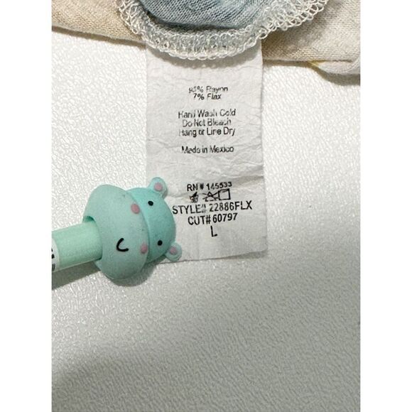 Anthropologie W5 Womens Stripe Short Sleeve Tie Front Top Multi-Color Size Large - Picture 3 of 9